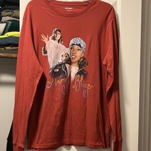 Old Navy Rust Mary J. Blige Graphic Long Sleeve Shirt